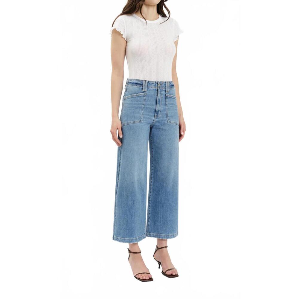 NEW DAZE valley girl wide leg ankle jeans in blue - Picture 3 of 4
